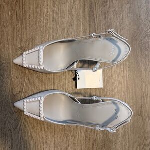 NEW Women's Leather Slingback-Heeled Shoes
